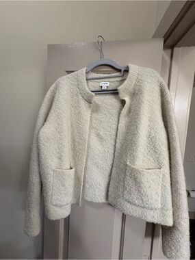 J. Crew Boucle Sweater Cream Wool Alpaca Blend